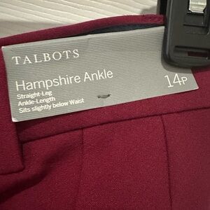 Talbots Red Cropped Ankle Pants